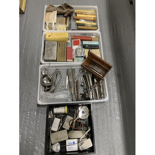 995 - 4 Trays of vintage surgical instruments and equipment