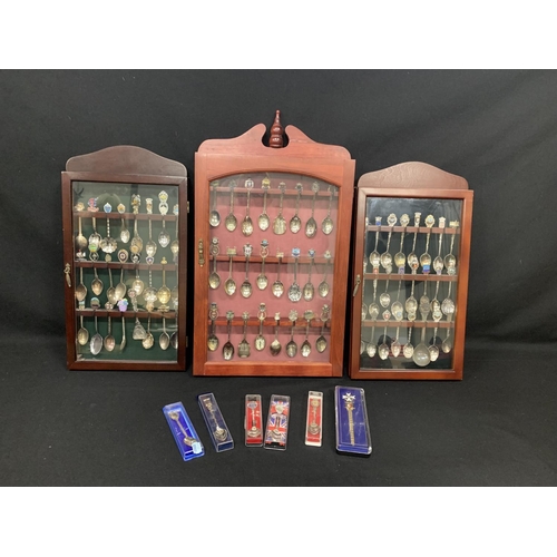 503 - 3 cased displays of Souvenir silver plated Teaspoons and others