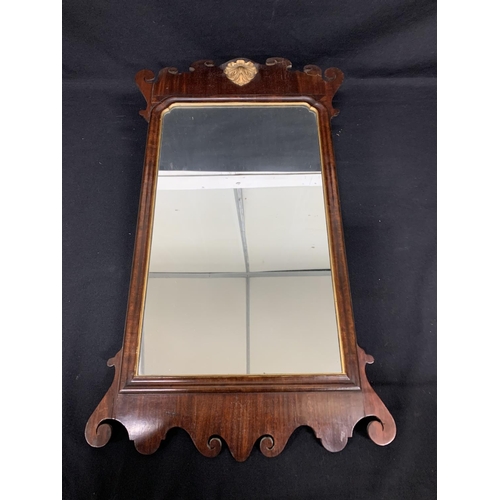 531 - Antique mahogany pier mirror, 43 x 76cms