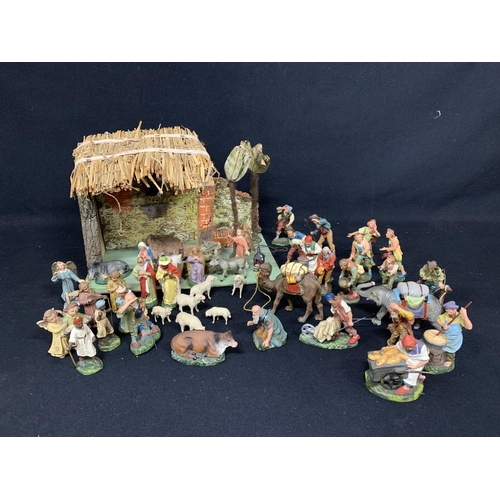 613 - Nativity scene and figures