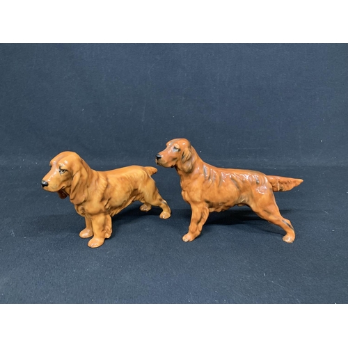 707 - Two Doulton Dog Figures, tallest height 14 cms (no damage)