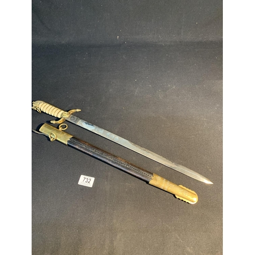 732 - Georgian Naval Dirk in scabbard