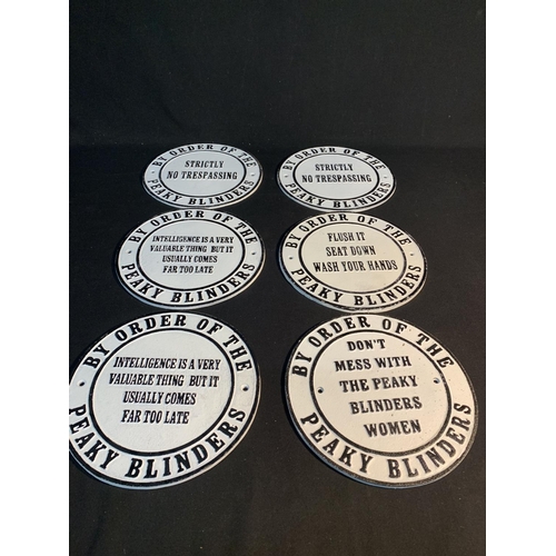 744 - 6 Cast Iron Peaky Blinders signs