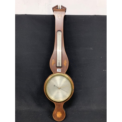 530 - Sheraton style mahogany Banjo barometer by Lione Somaleico, London