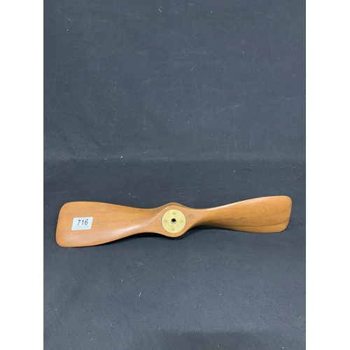 716 - Wooden Propellor length 66 cms and AA Badge