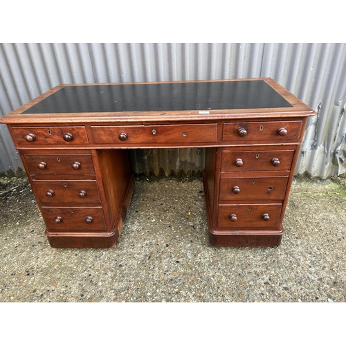 88 - A victorian mahogany twin pedestal desk