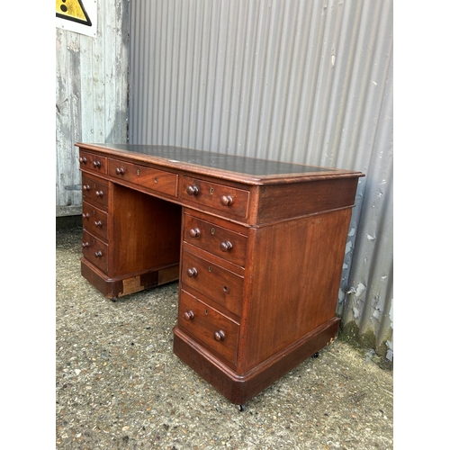 88 - A victorian mahogany twin pedestal desk