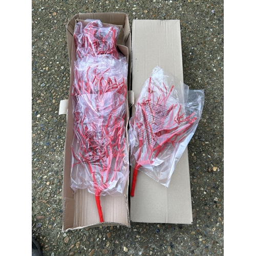 139 - Two boxes of new artificial red brushwood