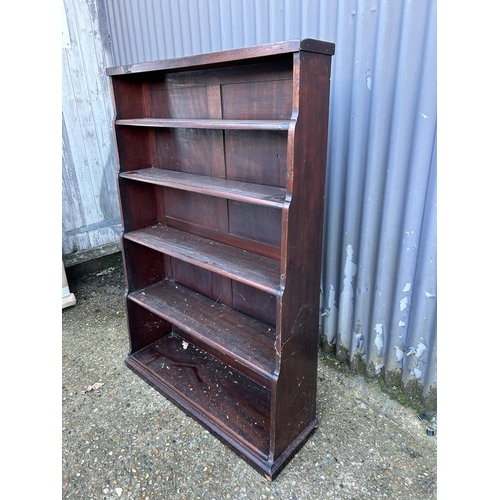 15 - A Victorian mahogany waterfall front bookcase 85x30x124