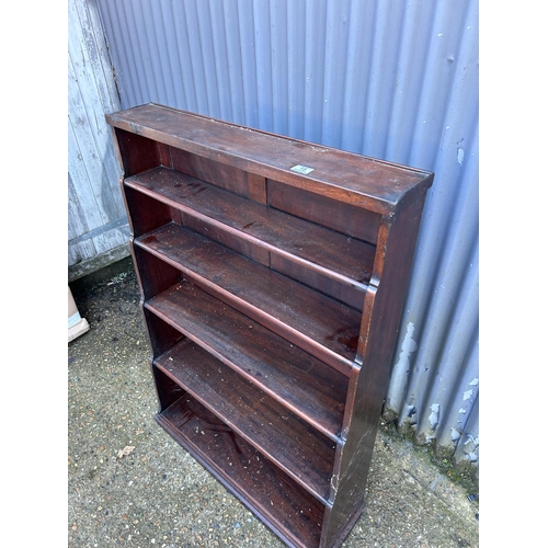 15 - A Victorian mahogany waterfall front bookcase 85x30x124