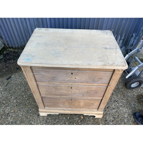 171 - A stripped pine chest of four drawers 80x58x93