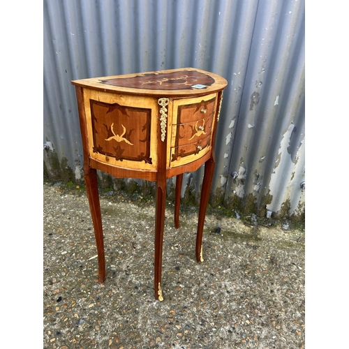 200 - An Italian style inlaid three drawer hall table with gilt mounts 45x25x72