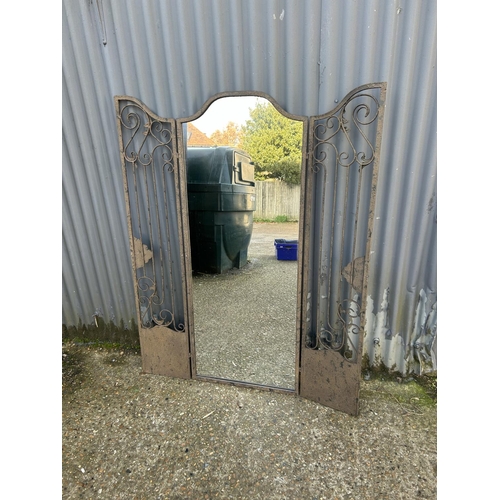 201 - A vintage style metal shutter mirror 60x150