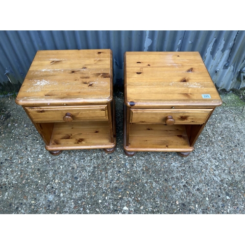 224 - A pair of modern pine single drawer bedsides