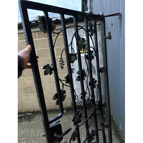 236 - A bespoke metalwork iron framed wine cellar gate / door decorated with grapes 80x190