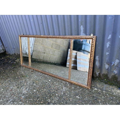 30 - A large gold gilt overmantle mirror 50x120