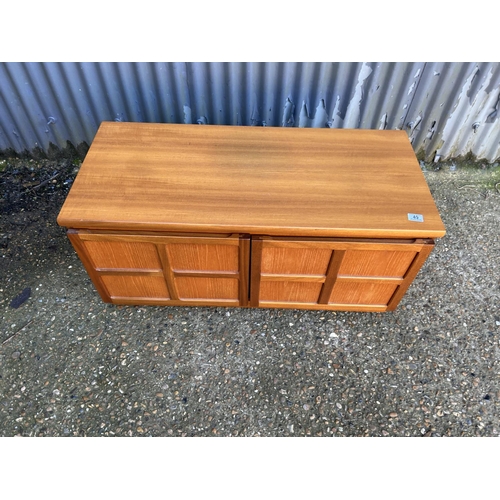 49 - A nathan teak two door record sideboard