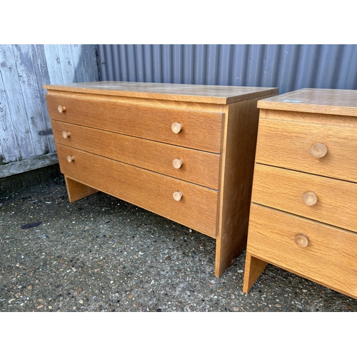 51 - A pair of mid century chests of three 101x41x67