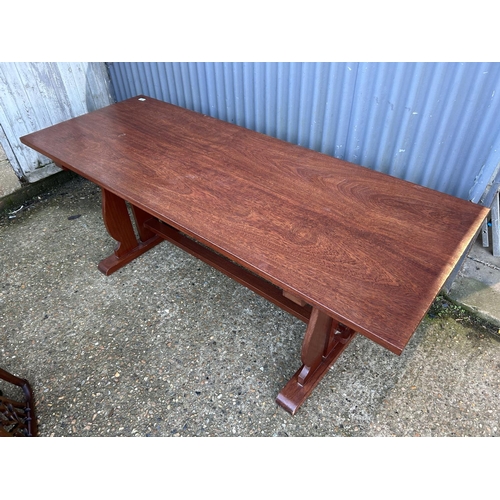 84 - A bespoke mahogany refectory style dining table 200x75x76