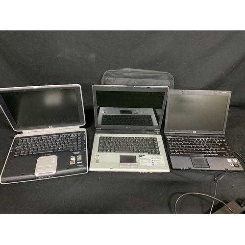 390 - 3 Laptops, one with lead lights up, not tested
