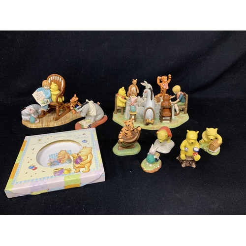 408 - Royal Doulton Winnie The Pooh Collection figures and 2 group figures - Story Time & A Party for me