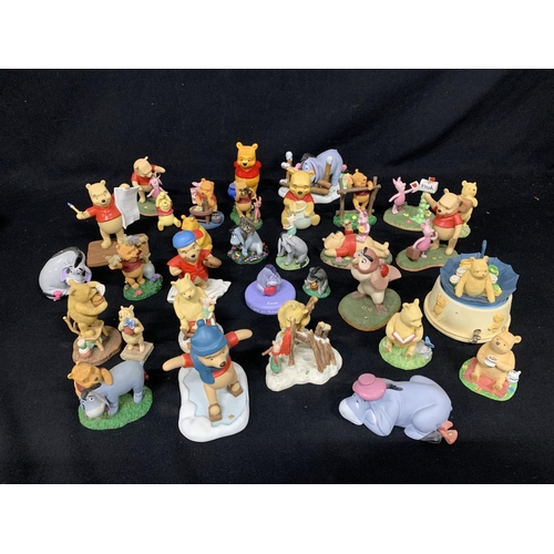 409 - 33 assorted Disney Simply Pooh figures & Disney Pooh & Friends figures, Border Fine Arts Classic Poo... 