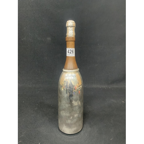 426 - Silver plated champagne bottle cocktail shaker