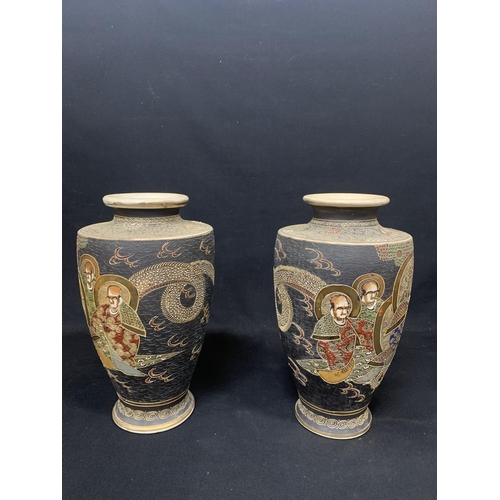 468 - 2 Satsuma vases, height 38cms, no damage