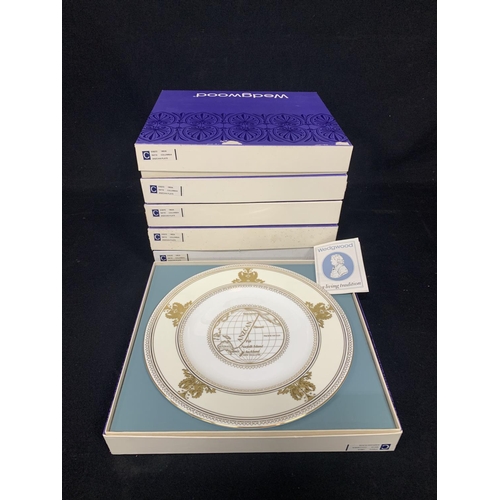 472 - 6 Wedgwood Anzcan Plates Commemorating The Submarine Cable System, 27cms diameter, all boxed