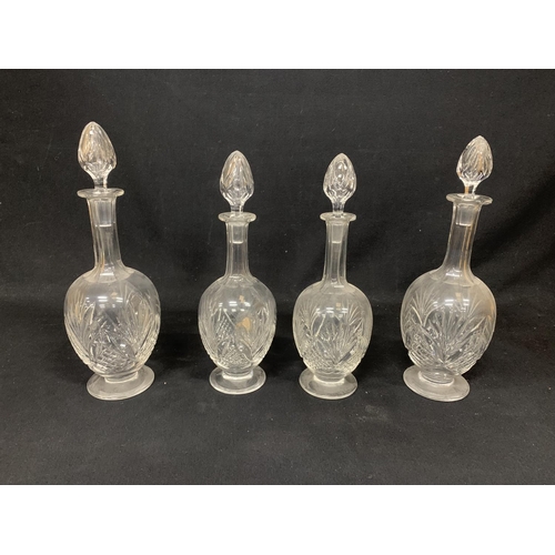 480 - 2 pairs of cut glass Decanters with stoppers, no damage