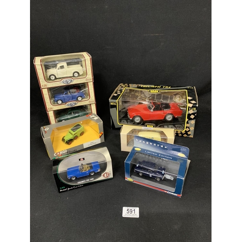 591 - 8 boxed Die cast model vehicles