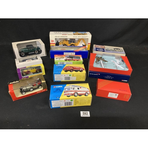 592 - 12 boxed Die cast model vehicles