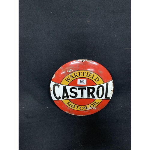 803 - Enamel Wakefield Castrol Sign 30 cms diameter