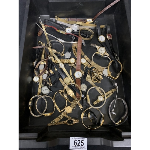 625 - Tray of assorted ladies watches