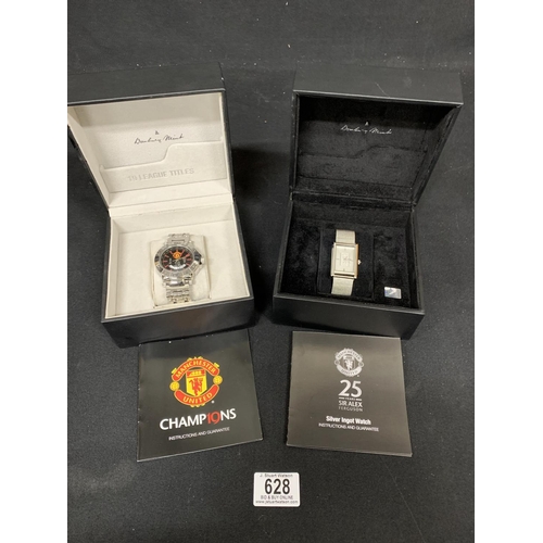 628 - Two boxed Manchester United watches by Danbury Mint running