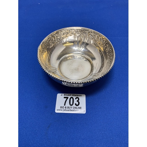 703 - Indian Silver Bowl, 10 cms diameter, 2.15 ozt