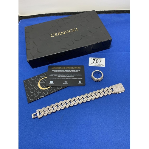 707 - A Boxed Cernucci Costume Bracelet and Ring