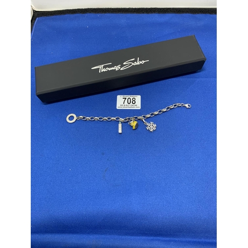 708 - A Boxed Thomas Sebo Charm Club Bracelet & 3 Charms, 25 gms