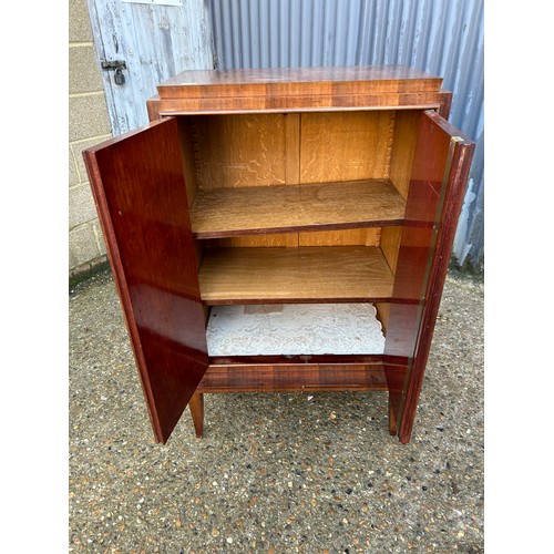 185 - A french mahogany cupboard with adjustable shelves to the interior70x40x120