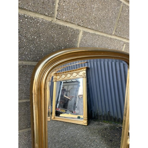 191 - A large gold gilt framed overmantle mirror 120x120cm