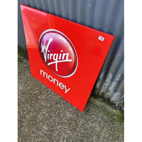 196 - A large VIRGIN MONEY sign