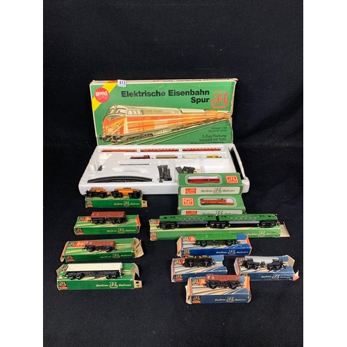 613 - German Hobby 12mm gauge Train Set and accessories including 2 further boxed locos (2)