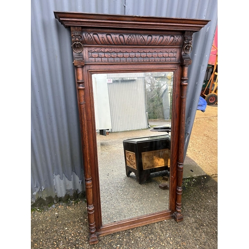 117 - A large french oak framed mirror 95x155