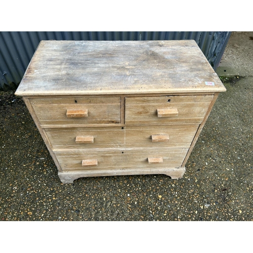 156 - A pine chest of four drawers 92x47x85
