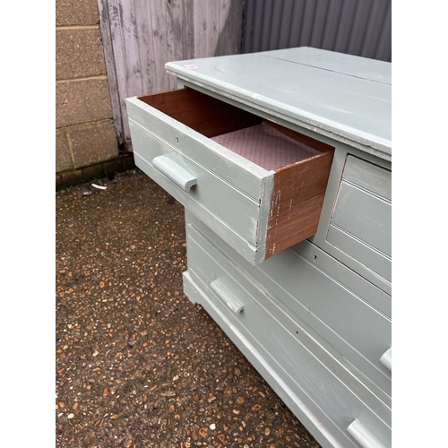 158 - A duck egg blue painted chest of four drawers