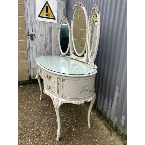 161 - A grey painted french style dressing table 123x60x78