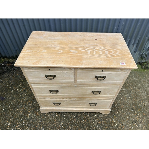 164 - An Edwardian pine chest of four drawers 90x50x88