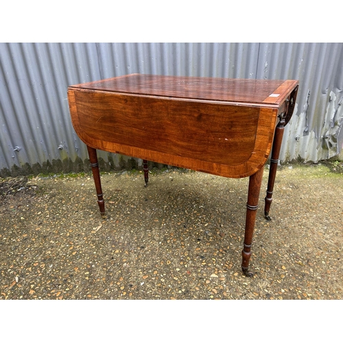 171 - A Victorian mahogany drop leaf Pembroke table with single drawer and one dummy drawer 88X50X72