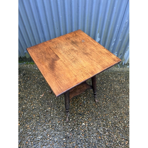 187 - A continental mahogany square occasional table with decorative glass eagles feet /glass ball feet 59... 