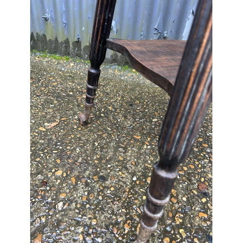 187 - A continental mahogany square occasional table with decorative glass eagles feet /glass ball feet 59... 